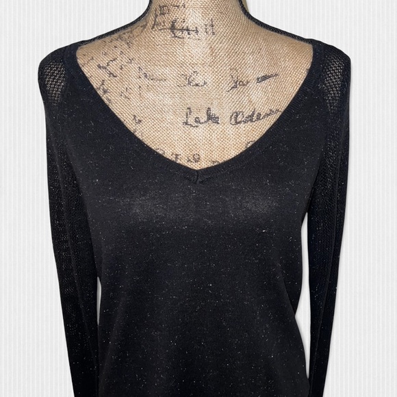 Rock & Republic Black Sparkle Long Sleeve Top - Picture 5 of 9